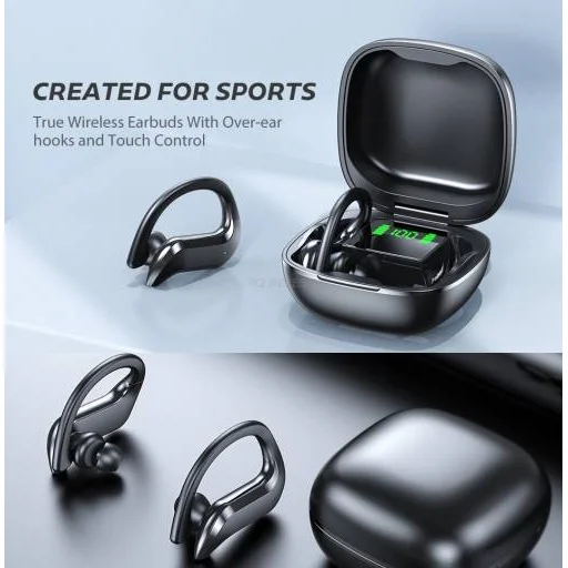 Bluetooth MD03 TWS Vezeték nélküli sport fülhallgató fekete - 3