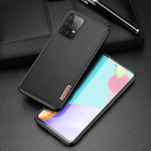 Samsung A32 5G Dux Ducis Fino nylon bevonatú tok fekete - 4