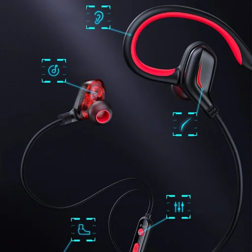 Baseus GAMO vezetékes fülhallgató Virtuális 3D hangzással Type-C piros (NGC18-09) - 16