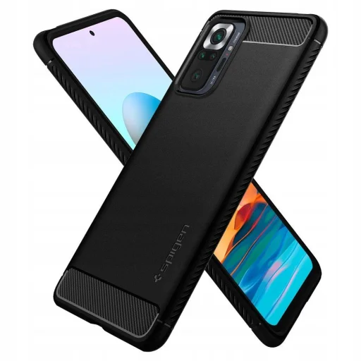 Xiaomi Redmi Note 10 Pro Spigen Rugged Armor tok Matt fekete (ACS02844) - 8