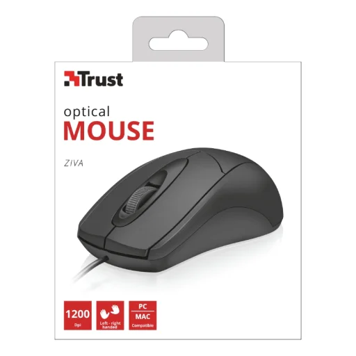Trust Ziva vezetékes optikai egér (fekete) - 3
