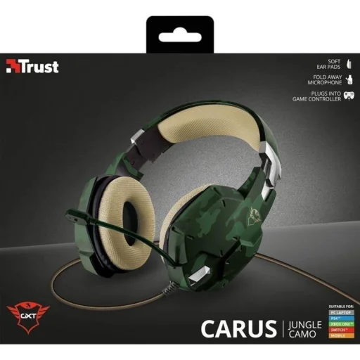 Trust GXT 322C Carus gaming fejhallgató zöld színben - 3