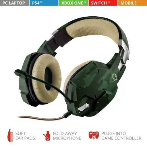 Trust GXT 322C Carus gaming fejhallgató zöld színben - 5