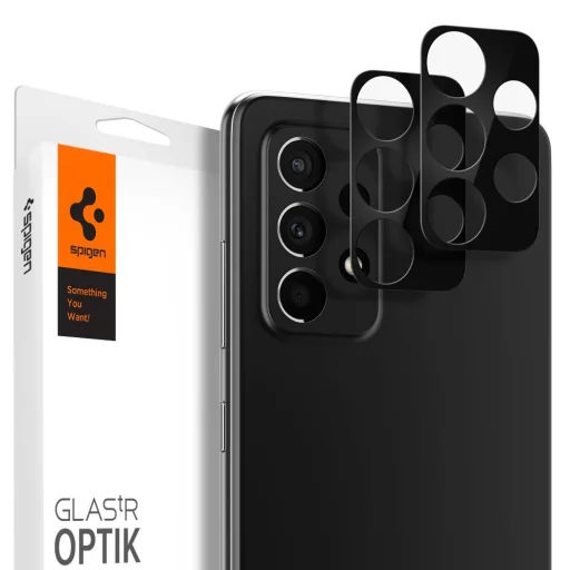 Samsung A52 4G/ 5G Spigen Optik.TR 2x kameralencsevédő 9H üveg fekete (AGL02836) - 1