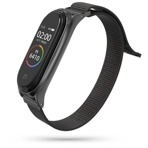 Tech-Protect Nylon Xiaomi Mi Band 5/6 szíj fekete - 2