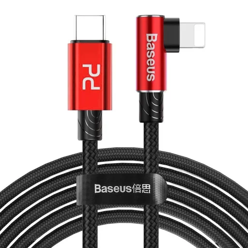 Baseus MVP 90 fokban döntött USB Type-C/Lightning kábel PD 18W 2m piros (CATLMVP-A09) - 1