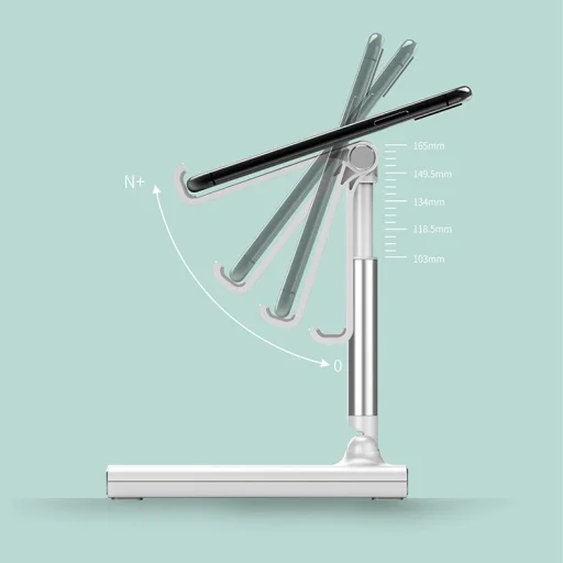 Teleszkópos asztali telefon vagy tablet tartó állvány pink - 2