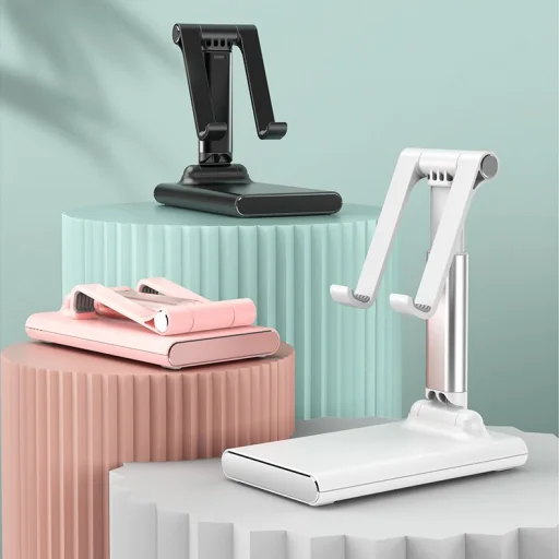 Teleszkópos asztali telefon vagy tablet tartó állvány pink - 5