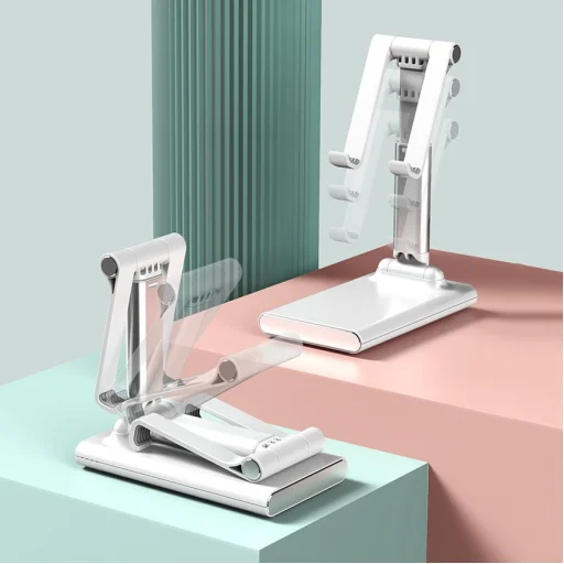 Teleszkópos asztali telefon vagy tablet tartó állvány pink - 9