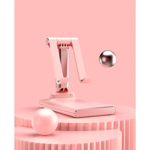 Teleszkópos asztali telefon vagy tablet tartó állvány pink - 8