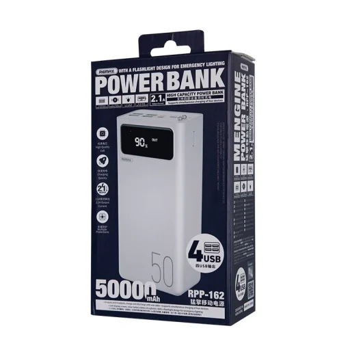 Remax Mengine powerbank 50000mAh 4xUSB 2.1A fehér (RPP-162) - 4
