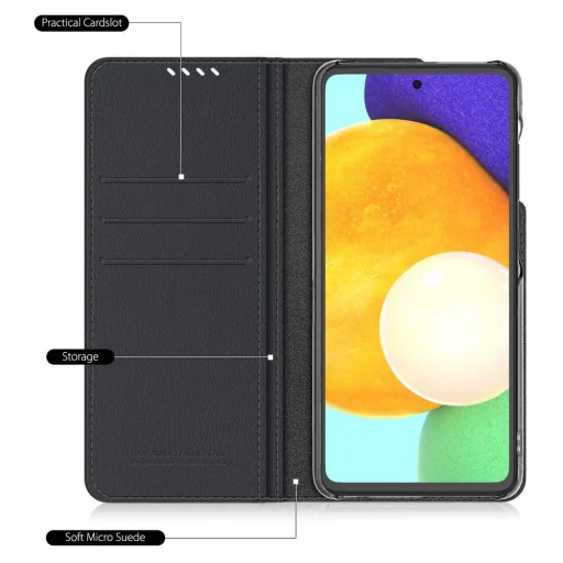 Samsung A52 4G / A52 5G Araree Mustang Fliptok Kártyatartóval Fekete - 9