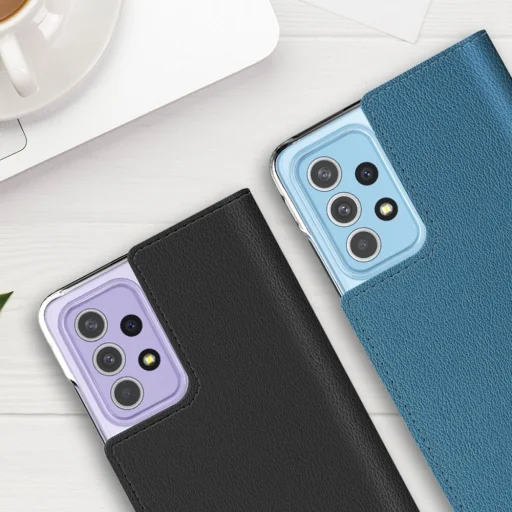 Samsung A52 4G / A52 5G Araree Mustang Fliptok Kártyatartóval Fekete - 4