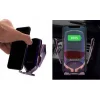 Univerzális R1 automata autós telefontartó és vezeték nélküli 10 W Qi töltő lila thumbnail