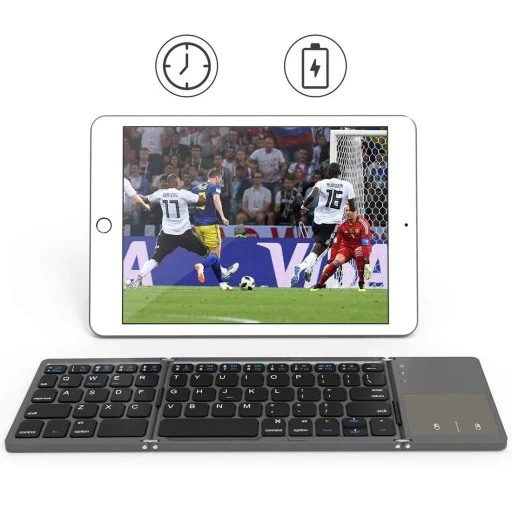 Bluetooth ENG kiosztással vezeték nélküli billentyűzet összehajtható fekete - 9