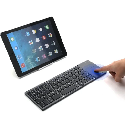 Bluetooth ENG kiosztással vezeték nélküli billentyűzet összehajtható fekete - 10