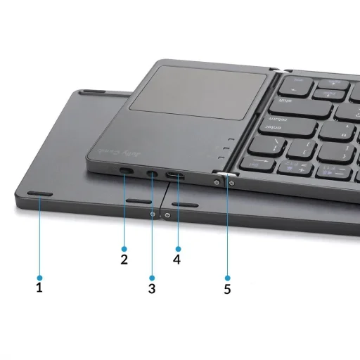 Bluetooth ENG kiosztással vezeték nélküli billentyűzet összehajtható fekete - 12