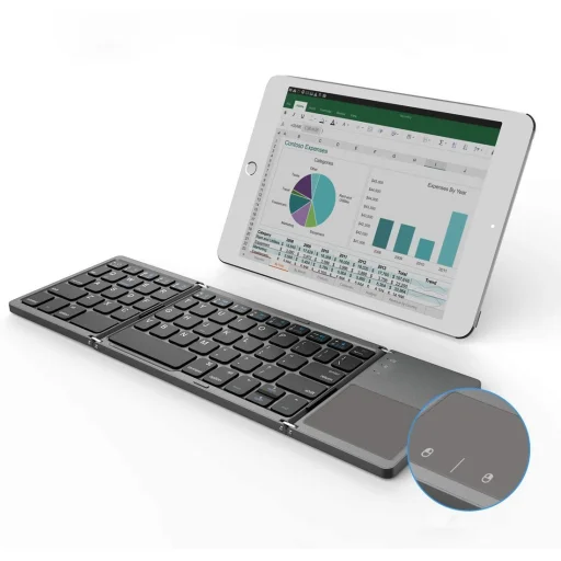 Bluetooth ENG kiosztással vezeték nélküli billentyűzet összehajtható fekete - 6