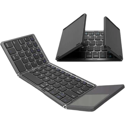 Bluetooth ENG kiosztással vezeték nélküli billentyűzet összehajtható fekete - 1