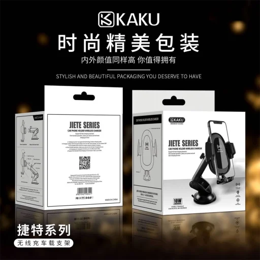KAKU Jiete Univerzális autós telefontartó 10W Vezeték nélküli Qi töltéssel (KSC-086) fekete - 12