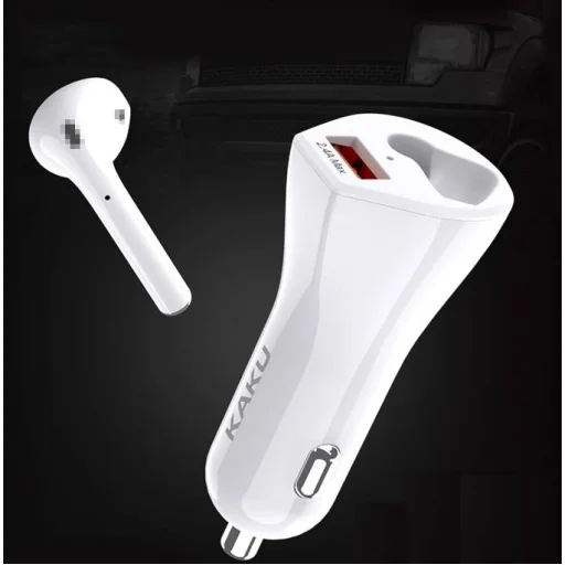 KAKU KSC-222 DENGTA Szivargyújtós töltő vezeték nélküli fülhallgató aljzattal fehér - 7