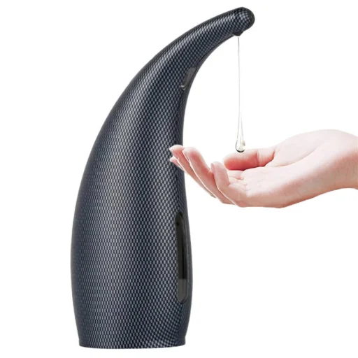 Automata érintés mentes szappan adagoló 300ml döntött fejjel fekete színben - 1