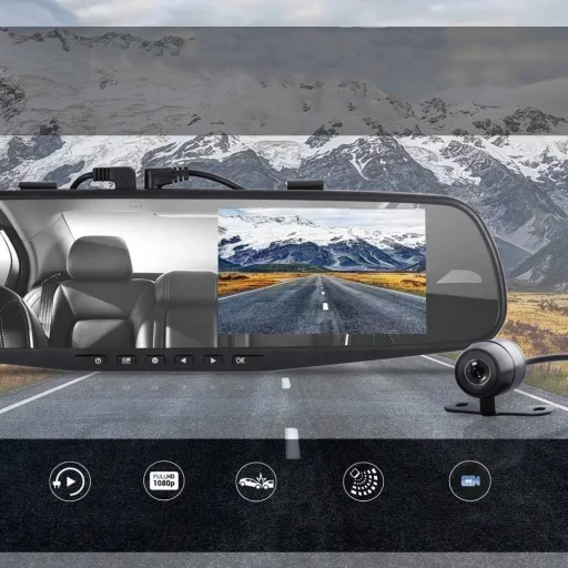 Első és Hátsó H70 menetrögzítő fedélzeti kamera Full HD fekete - 9