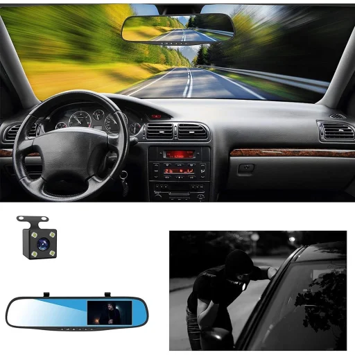 Első és Hátsó H70 menetrögzítő fedélzeti kamera Full HD fekete - 15