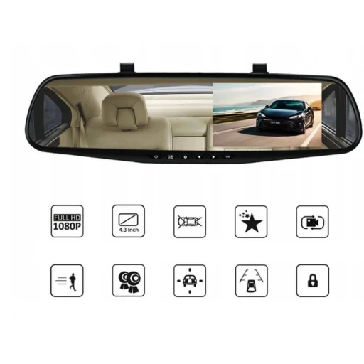 Első és Hátsó H70 menetrögzítő fedélzeti kamera Full HD fekete - 18