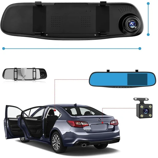 Első és Hátsó H70 menetrögzítő fedélzeti kamera Full HD fekete - 19