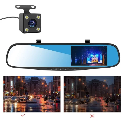 Első és Hátsó H70 menetrögzítő fedélzeti kamera Full HD fekete - 22