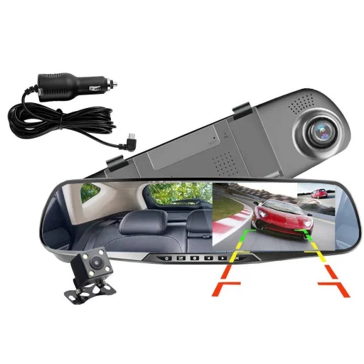 Első és Hátsó H70 menetrögzítő fedélzeti kamera Full HD fekete - 4