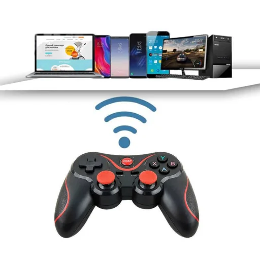 Bluetooth Gamepad controller telefontartóval fekete - 9