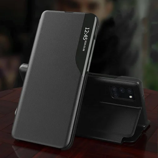 Eco Leather View Case intelligens fliptok SAMSUNG GALAXY A12 fekete - 3