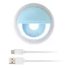 LED Selfie körfény USB, tölthető + Micro USB kábel kék thumbnail