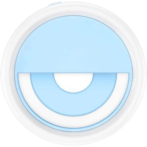 LED Selfie körfény USB, tölthető + Micro USB kábel kék - 2