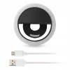 LED Selfie körfény USB, tölthető + Micro USB kábel fekete thumbnail