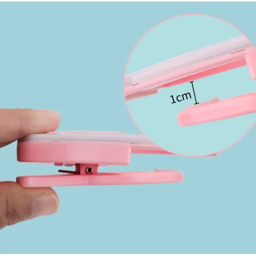 LED Selfie körfény USB, tölthető + Micro USB kábel pink - 6