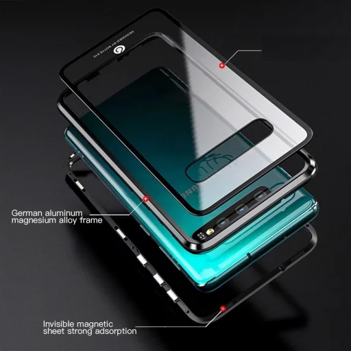 Mágneses 360 tok Samsung S10+ Plus  fekete - 8