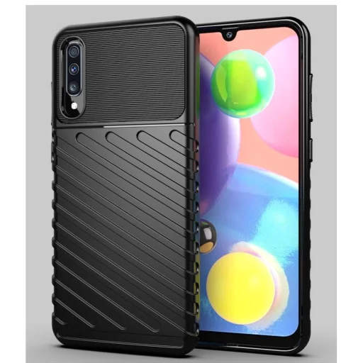 Thunder fokozott védelmet biztosító flexibilis TPU tok SAMSUNG A70 fekete - 10