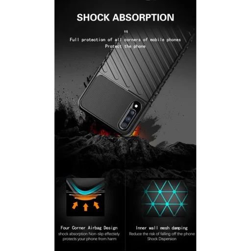 Thunder fokozott védelmet biztosító flexibilis TPU tok SAMSUNG A70 fekete - 6