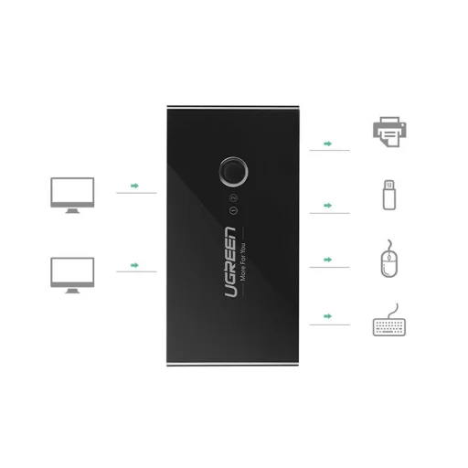 Ugreen 4xUSB 2.0 HUB elosztó, kapcsolóval fekete (30767) - 2