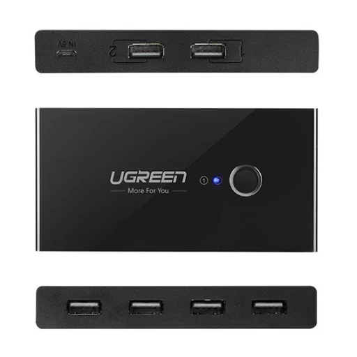 Ugreen 4xUSB 2.0 HUB elosztó, kapcsolóval fekete (30767) - 7