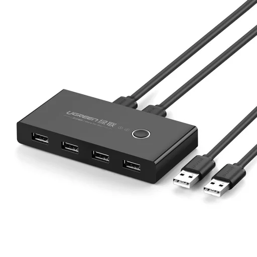 Ugreen 4xUSB 2.0 HUB elosztó, kapcsolóval fekete (30767) - 1