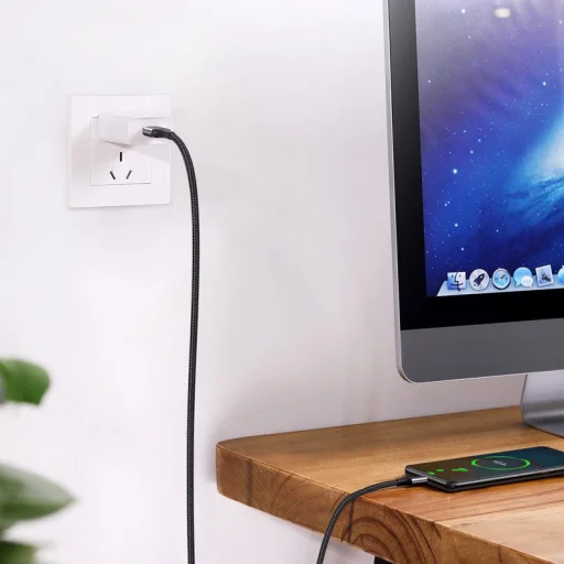 USB Type-C / USB Type-C / USB kábel + adapter 5A QC 3.0 480Mbps 1m fekete Ugreen (70416 US314) - 7