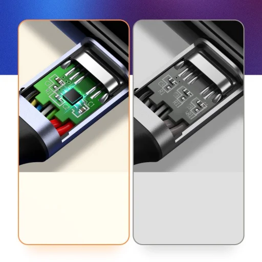 USB Type-C / USB Type-C / USB kábel + adapter 5A QC 3.0 480Mbps 1m fekete Ugreen (70416 US314) - 12