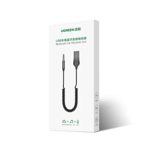 Ugreen USB Vezeték nélküli Bluetooth 5.0 AUX adapter jack audio kábel fekete (70601 CM309) - 17