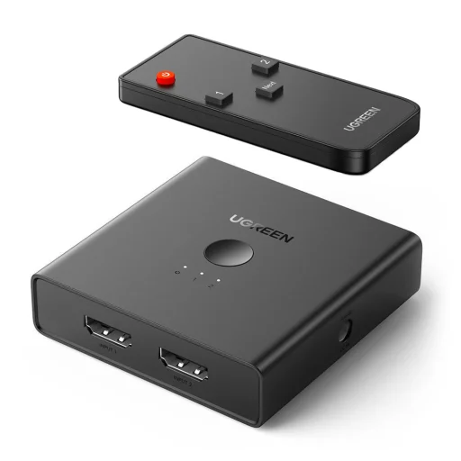 Ugreen HUB 2xHDMI (bemenet) - 2xHDMI (kimenet) elosztó 2.0 CEC 3D HDR 4K 60Hz fekete (70689) - 1