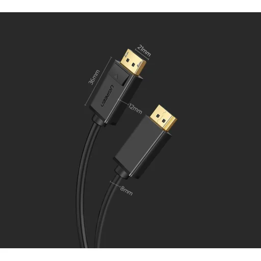 Ugreen DisplayPort 1.2 kábel 4K 2m fekete (DP102 10211) - 10