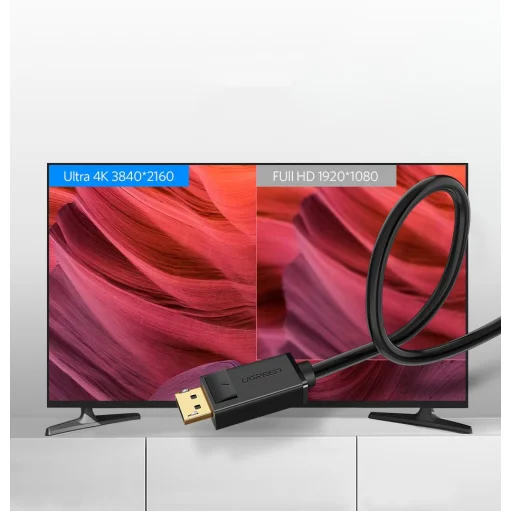 Ugreen DisplayPort 1.2 kábel 4K 2m fekete (DP102 10211) - 3
